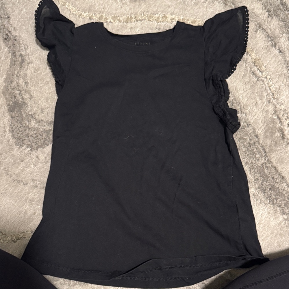Kate Spade Black Ruffle Sleeve Blouse